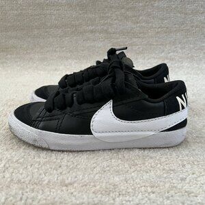 Nike Blazer Low 77 Jumbo Black White Sneakers Shoes 6